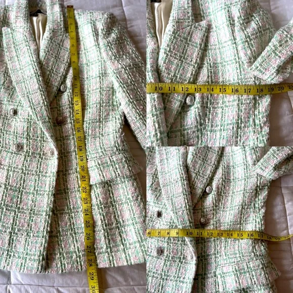 SOLD 💟 ZARA Double-breasted Textured Weave Size Large - Picture 13 of 16